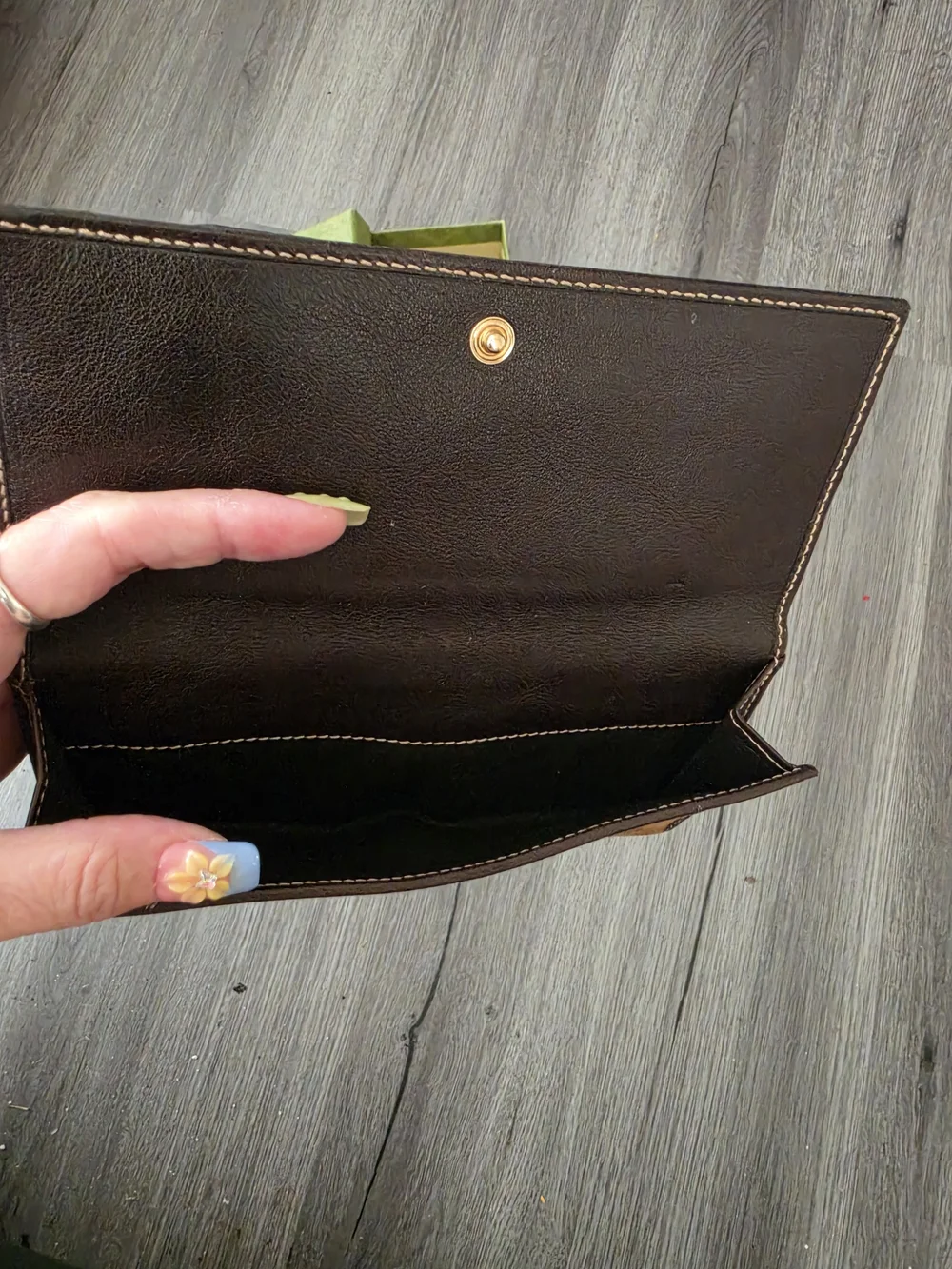 Gucci Suede Brown Wallet Clutch - Brown